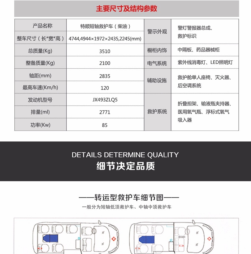 特順短軸救護(hù)車